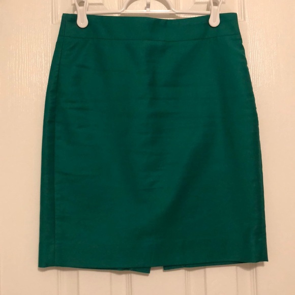 Kelly Green J Crew No. 2 Pencil Skirt 0P - Picture 1 of 4
